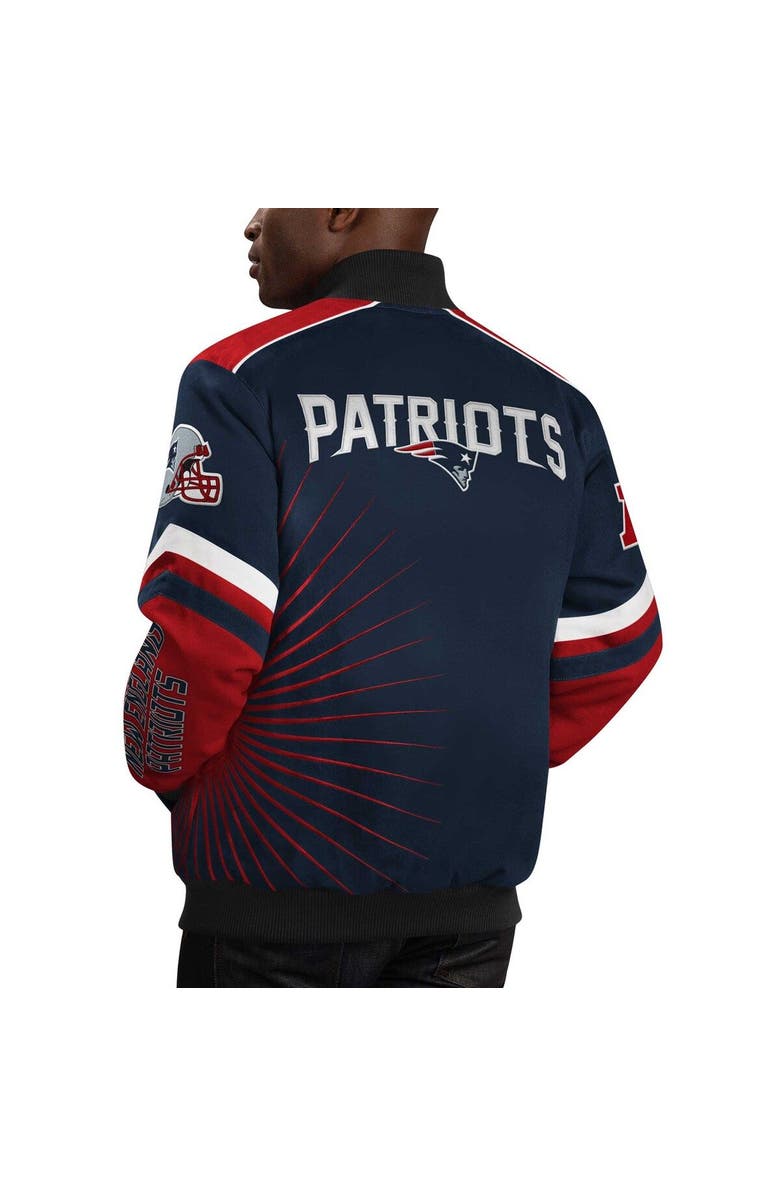 G-III SPORTS BY CARL BANKS Men's G-III Sports by Carl Banks Navy New England Patriots Extreme Redzone Full-Snap Varsity Jacket, Alternate, color, 
