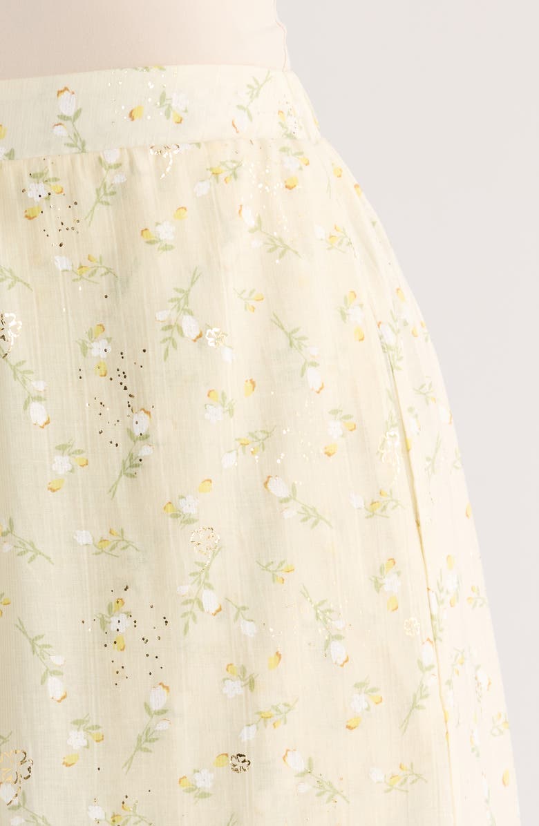 Bobeau Tiered Maxi Skirt, Alternate, color, Yellow/ Sage Floral