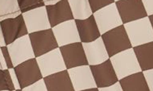 Blu Pepper Checker Print Puffer Vest In Brown