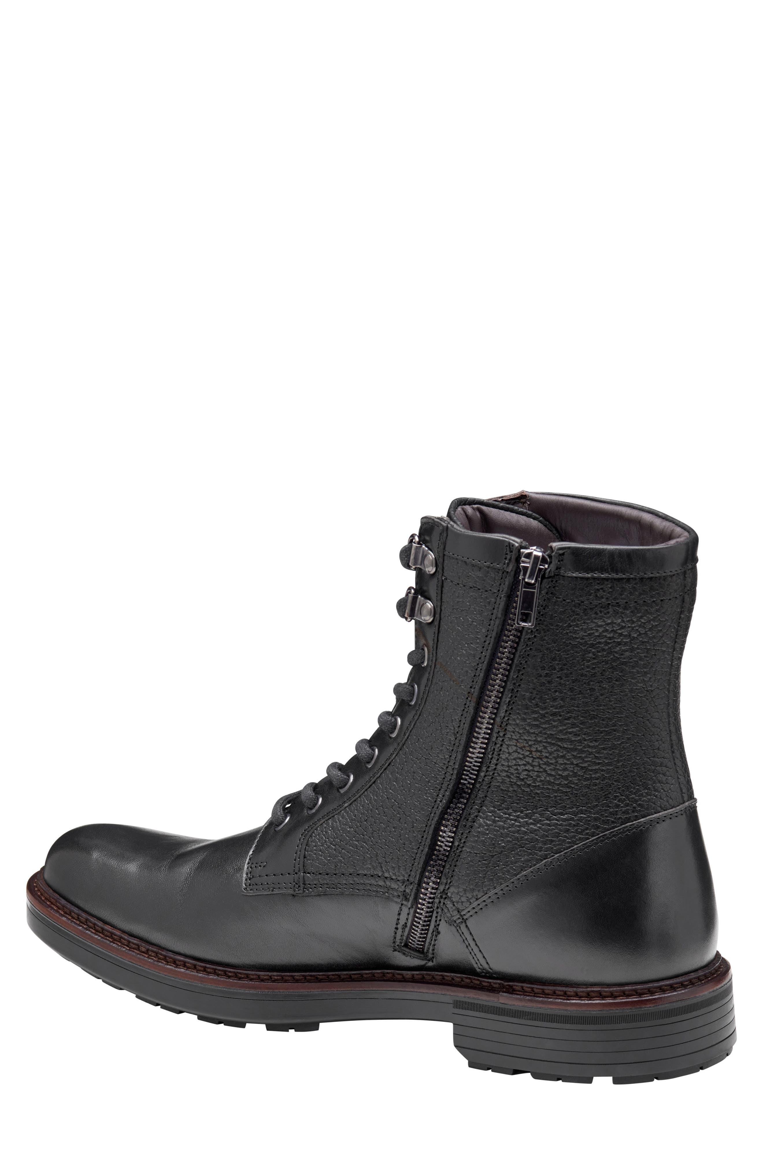 Latham Plain Toe Combat Boot, Alternate, color, BLACK EUROPEAN CALFSKIN