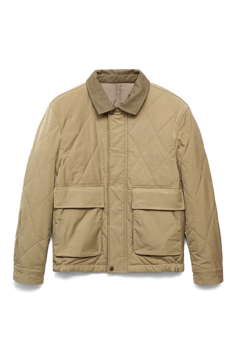 Quilted Water-Repellent Jacket, Alternate, color, BEIGE