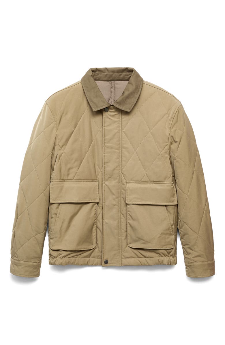 MANGO Quilted Water-Repellent Jacket, Alternate, color, Beige