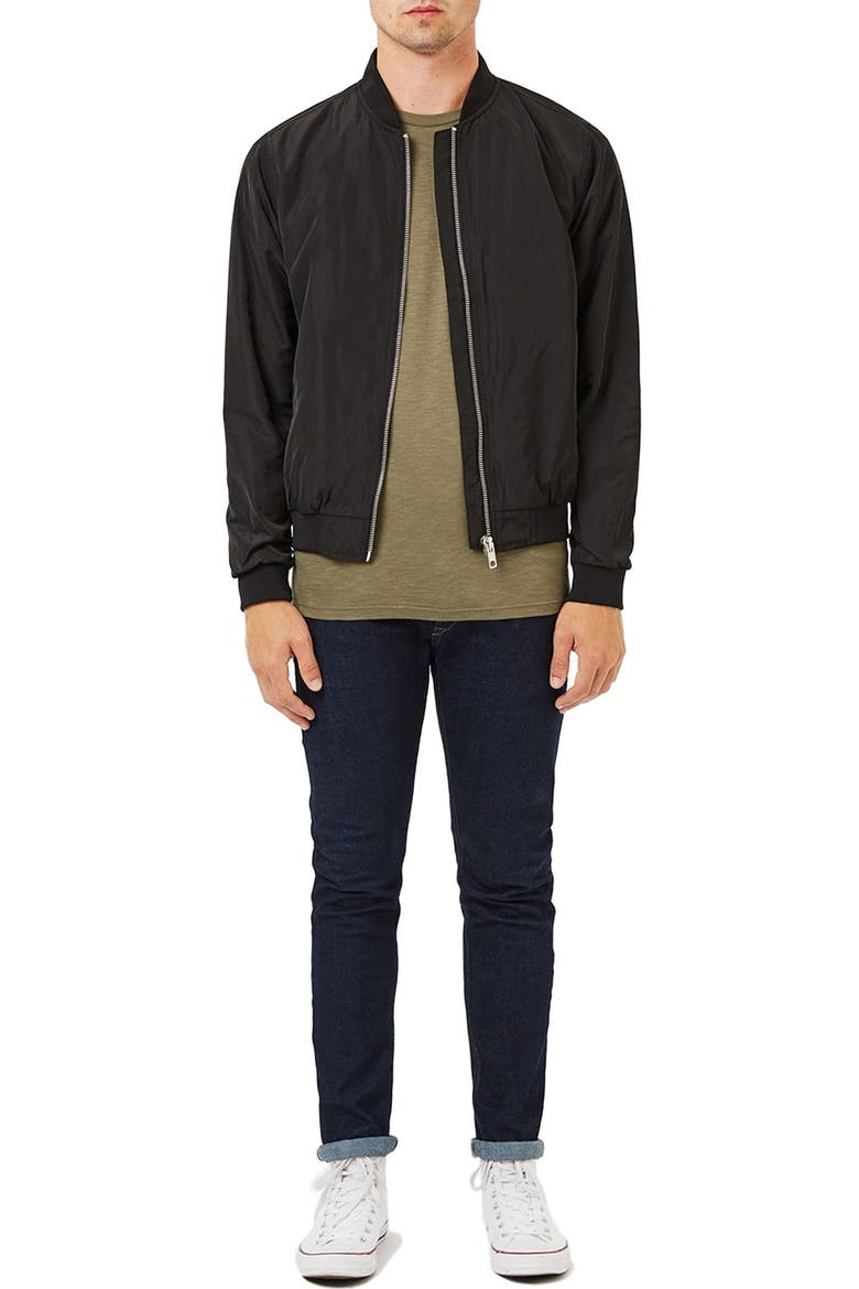 Lightweight Bomber Jacket, Alternate, color, BLACK