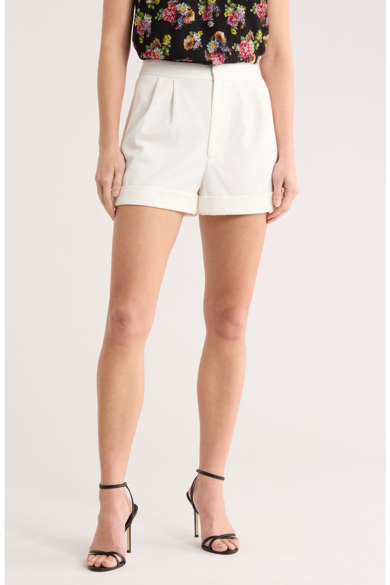 Conry Cuff Pleated Shorts, Main, color, OFF WHITE
