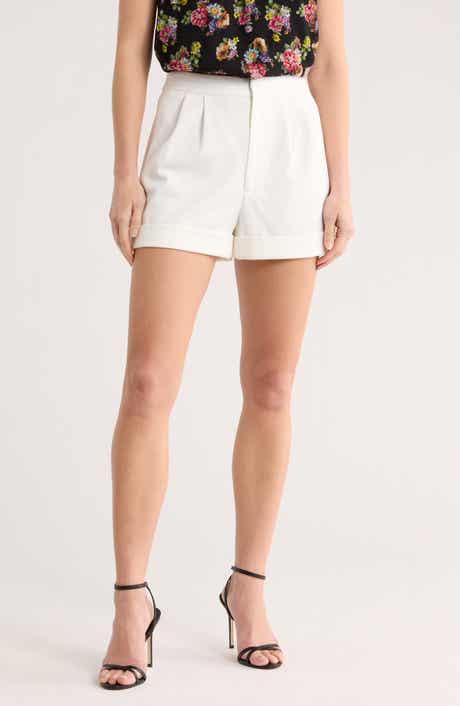Alice + Olivia Conry Cuff Pleated Shorts