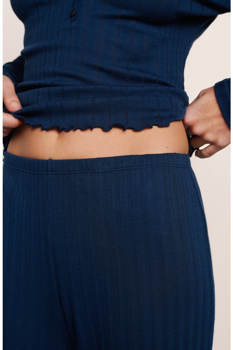 Pointelle Rib Pajama Pants, Alternate, color, NAVY