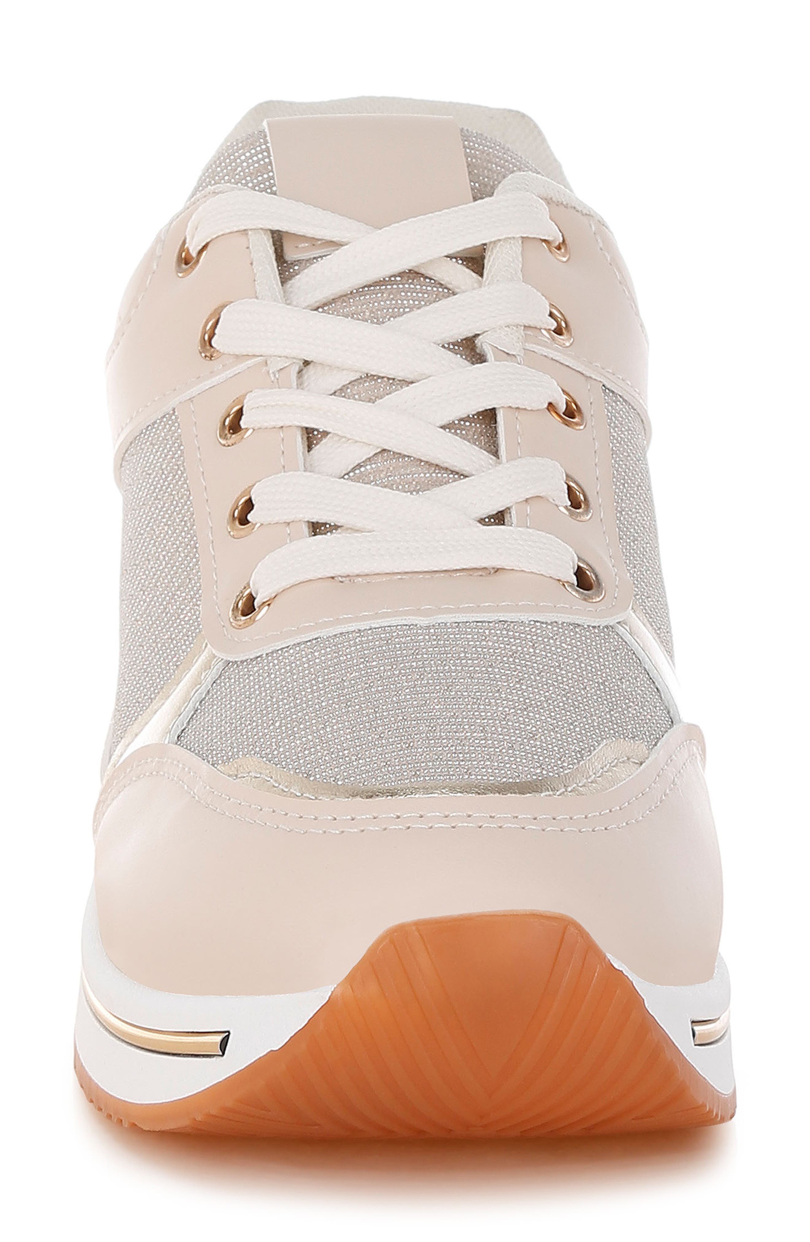 Vespera Wedge Sneaker, Alternate, color, BEIGE