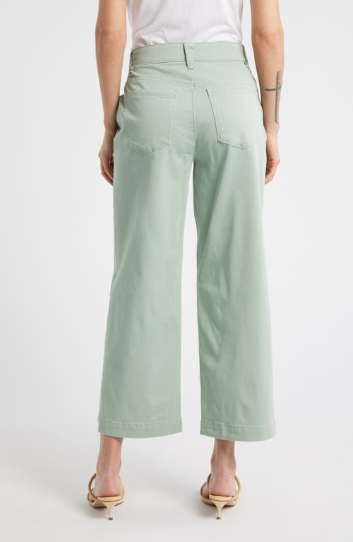 Wit & Wisdom Sam High Waist Ankle Wide Leg Twill Pants In Frosty Mint