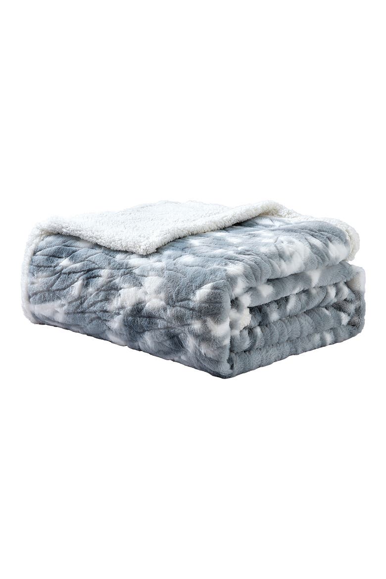 Alaska Faux Fur Blanket, Main, color, GREY