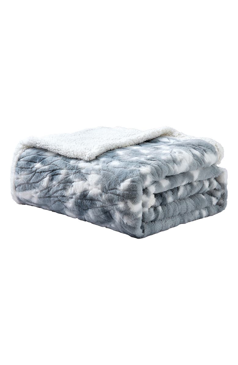 Luxury Home Alaska Faux Fur Blanket, Main, color, Grey