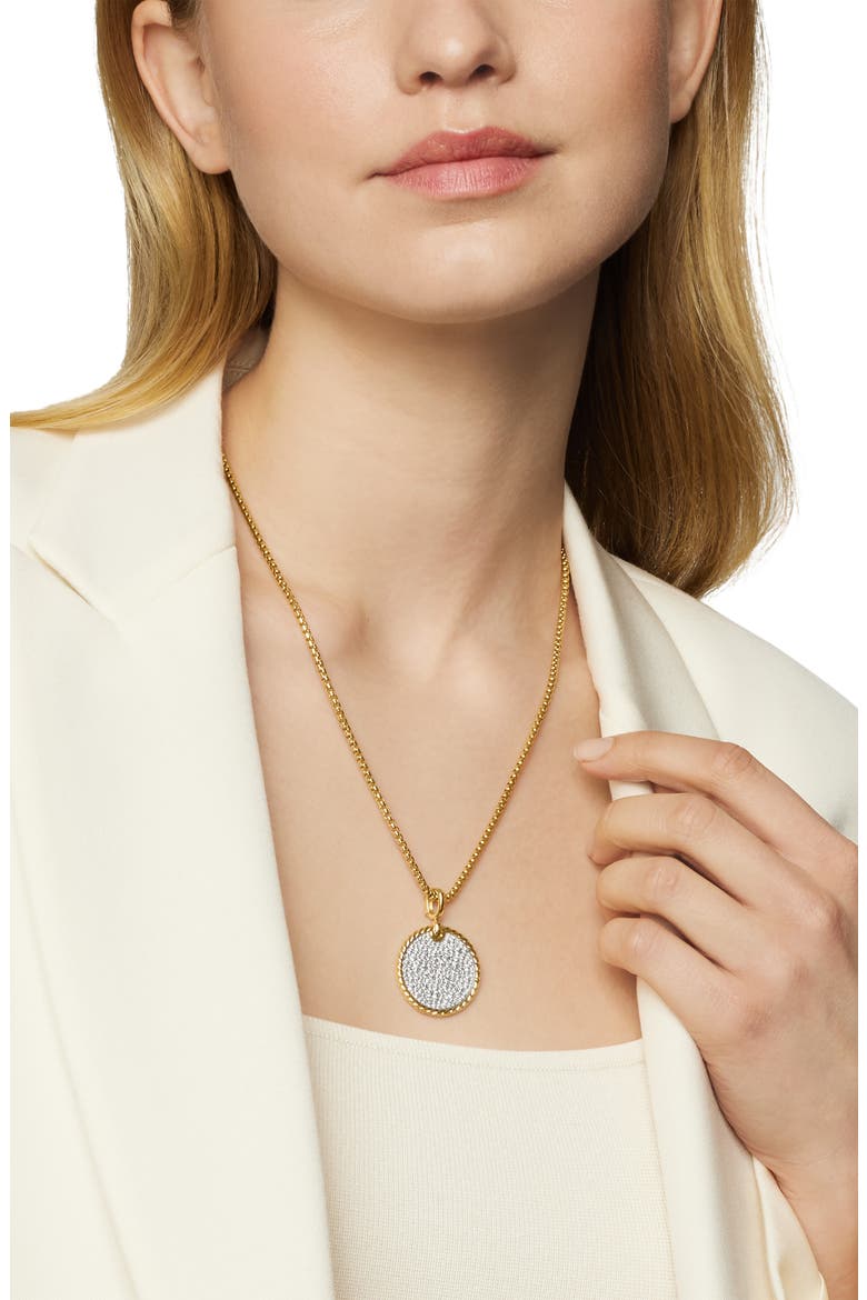 Elements Disc Pendant, Alternate, color, DIAMOND/ YELLOW GOLD