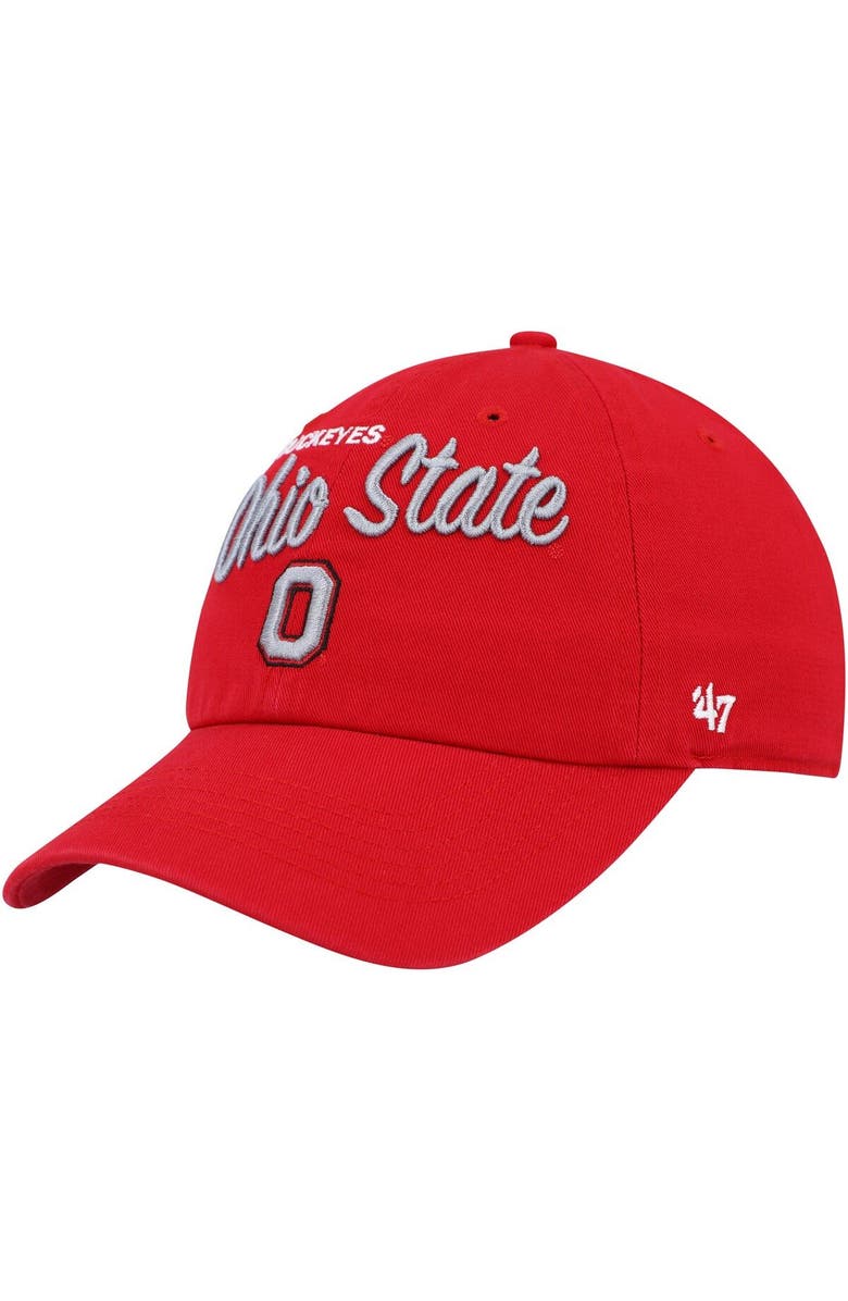 '47 Women's '47 Scarlet Ohio State Buckeyes Phoebe Clean Up Adjustable Hat, Main, color, Scarlet