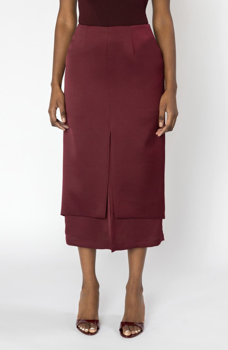 ISRAELLA KOBLA Aditi Midi Skirt, Main, color, Burgundy