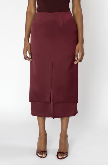 Israella Kobla Aditi Midi Skirt In Burgundy
