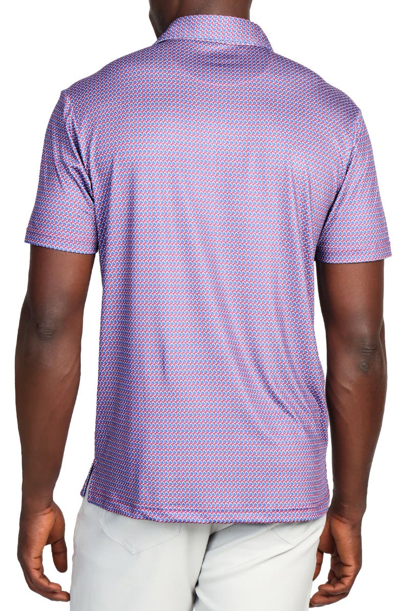 TailorByrd Football Print Performance Polo, Alternate, color, Burgundy