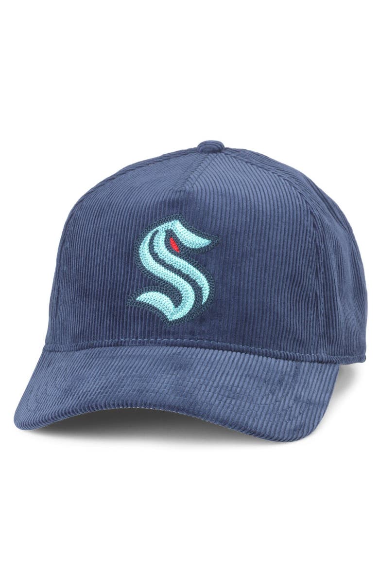 American Needle Men's American Needle Deep Sea Blue Seattle Kraken Corduroy Chain Stitch Adjustable Hat, Main, color,