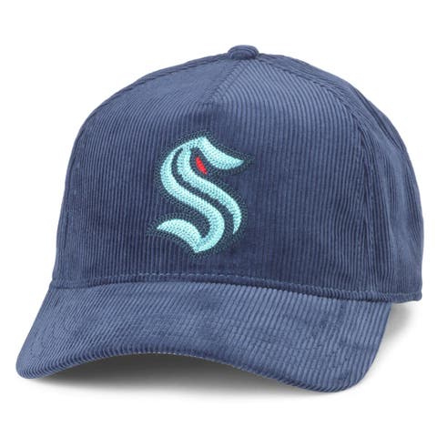 Men's American Needle Deep Sea Blue Seattle Kraken Corduroy Chain Stitch Adjustable Hat