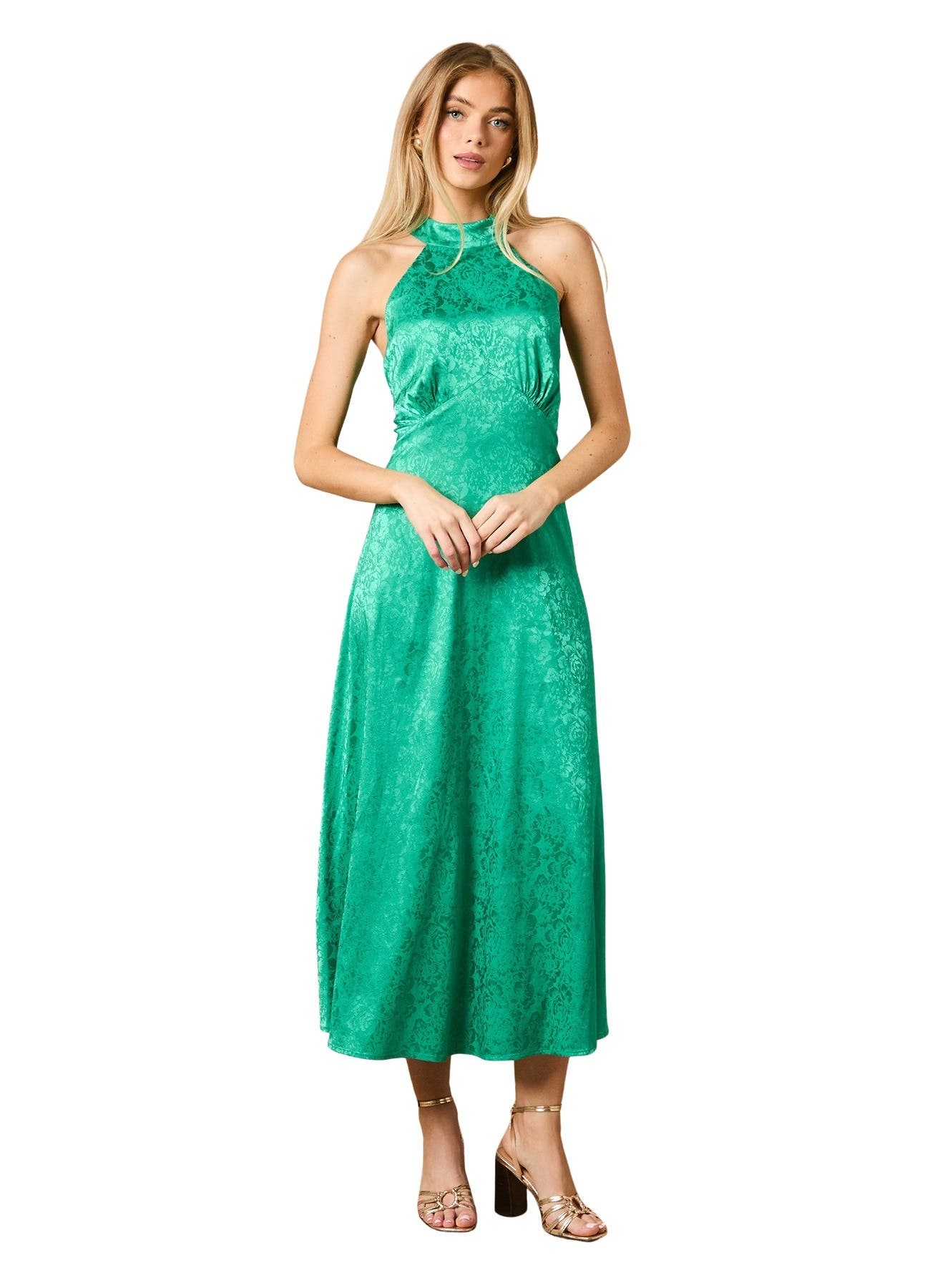 Bias Halterneck Midi Dress