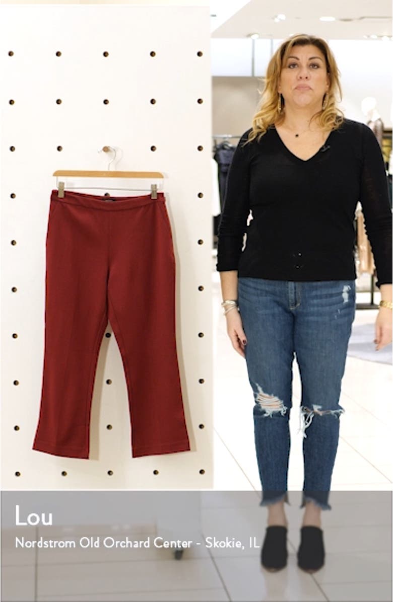 Kick Flare Ponte Knit Crop Pants, sales video thumbnail