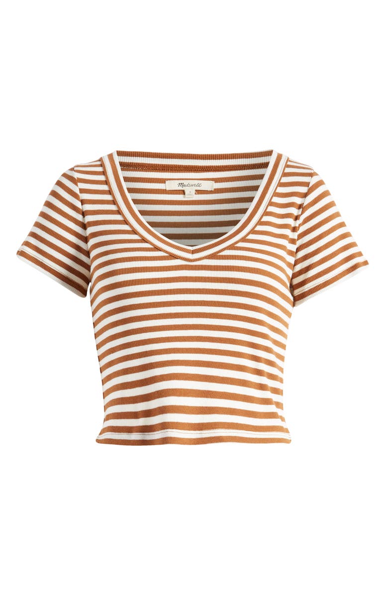 Madewell Brightside Stripe V-Neck Crop Tee, Alternate, color, 