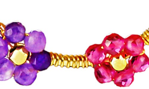 Panacea Crystal Flower Teardrop Drop Earrings In Gold Multi