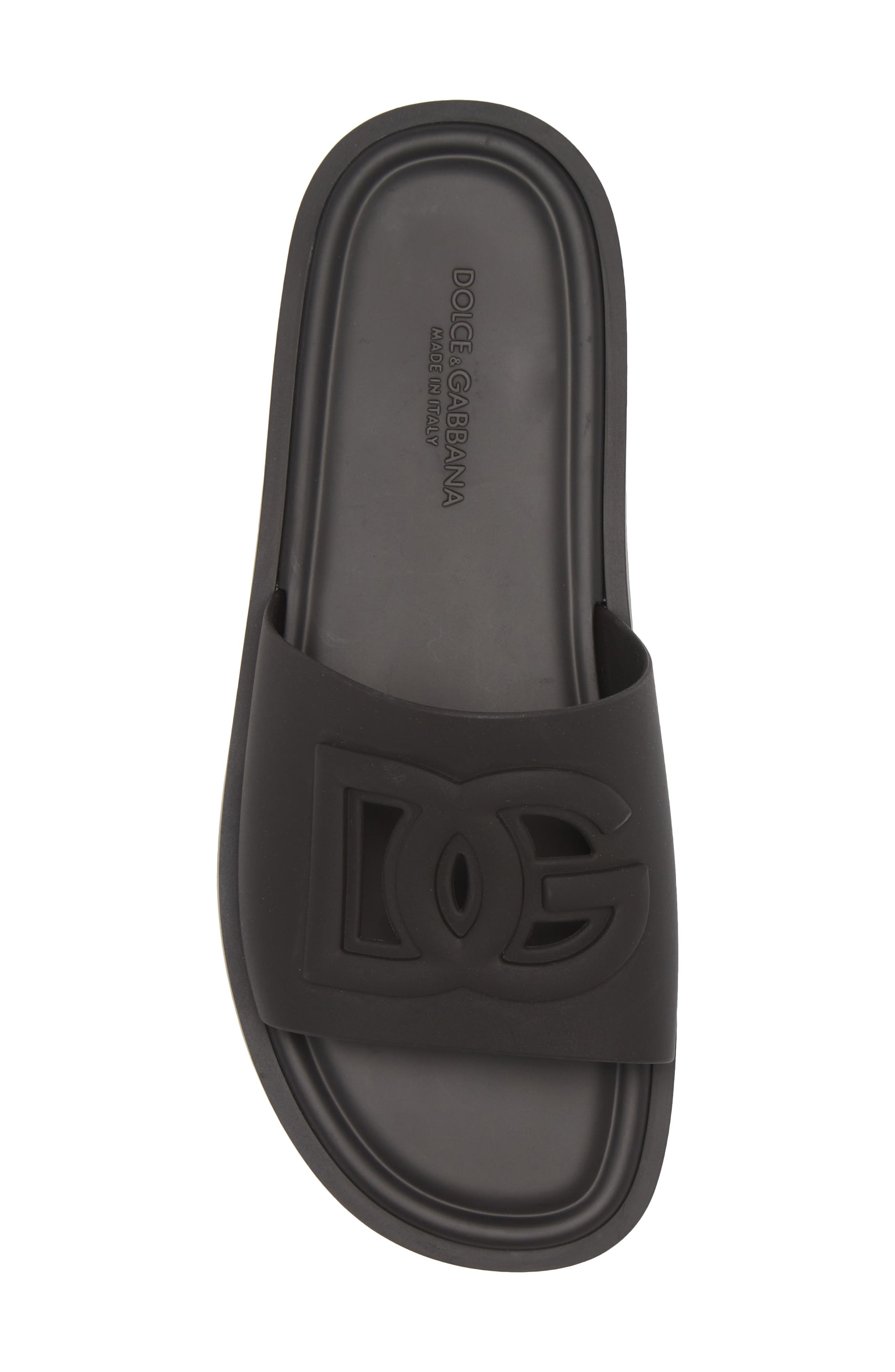 Dolce&Gabbana Beachwear Slide Sandal, Alternate, color, Nero