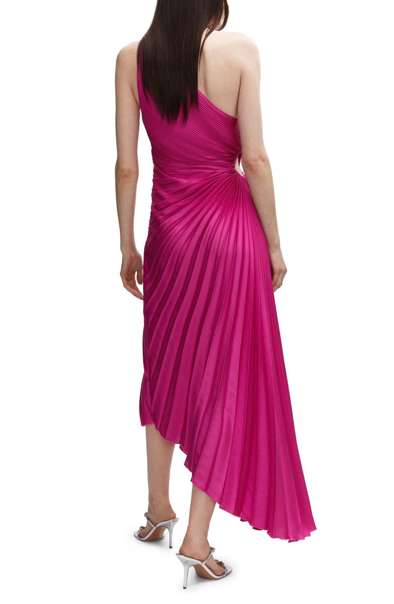 MANGO Cutout Pleated One-Shoulder Asymmetric Dress | Nordstromrack