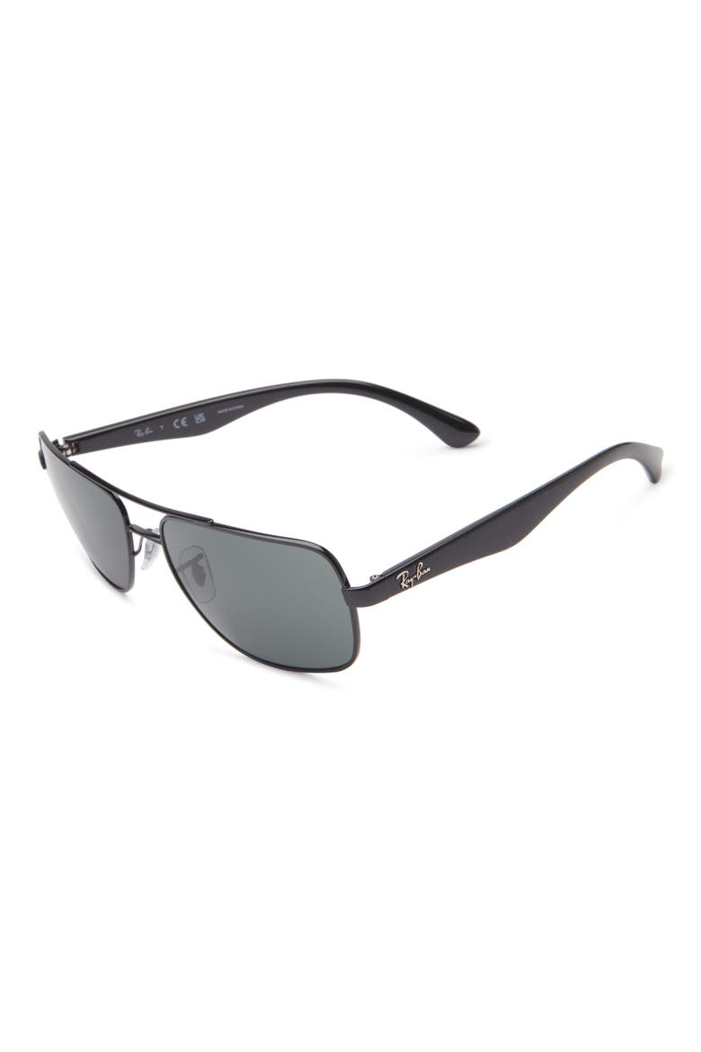 60mm Aviator Sunglasses, Alternate, color, BLACK