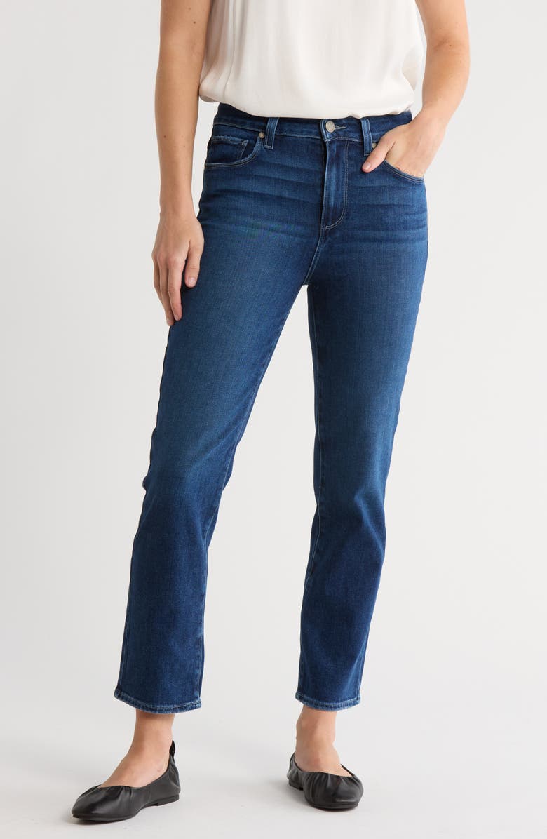 PAIGE Sarah High Waist Ankle Straight Leg Jeans, Main, color, Rue