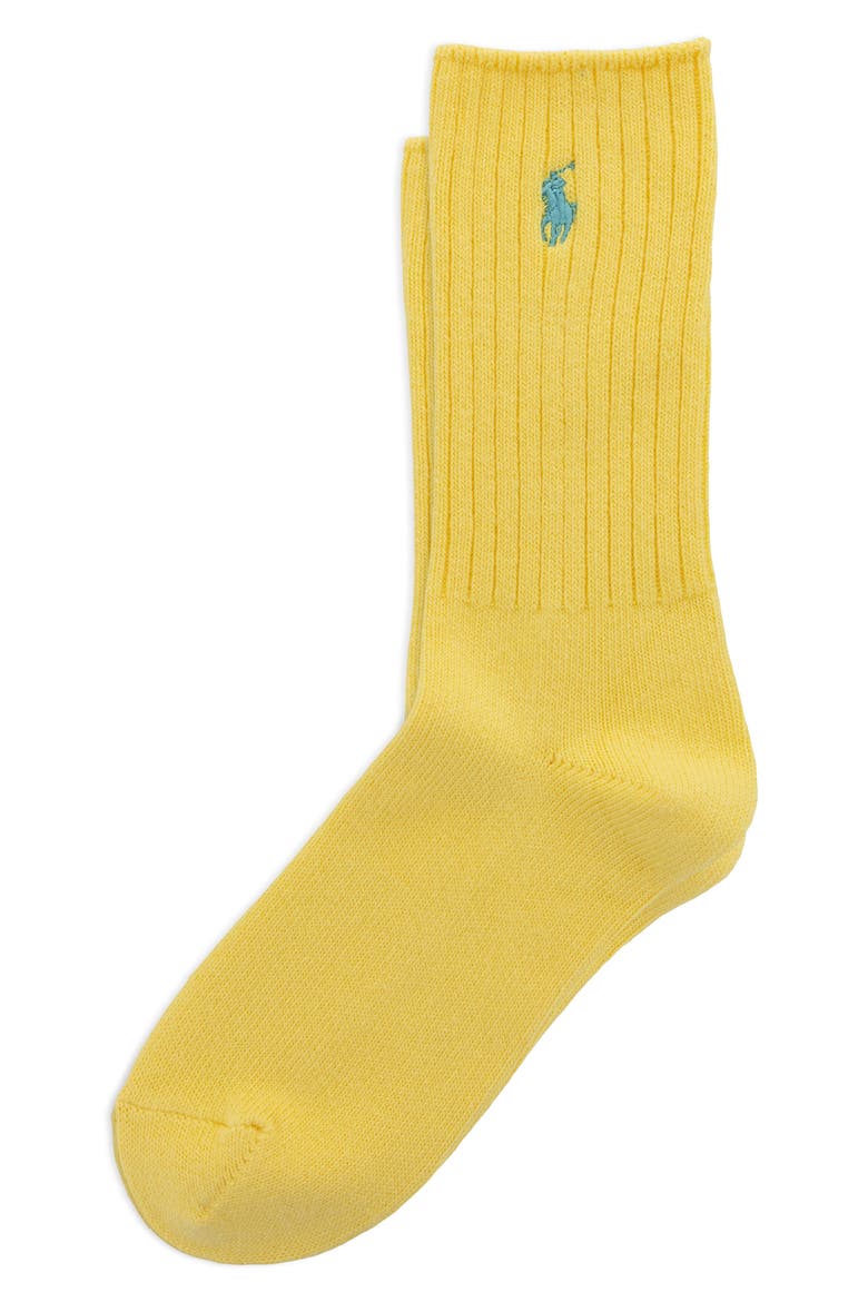 Basic Crew Socks, Main, color, SOFT YELLOW