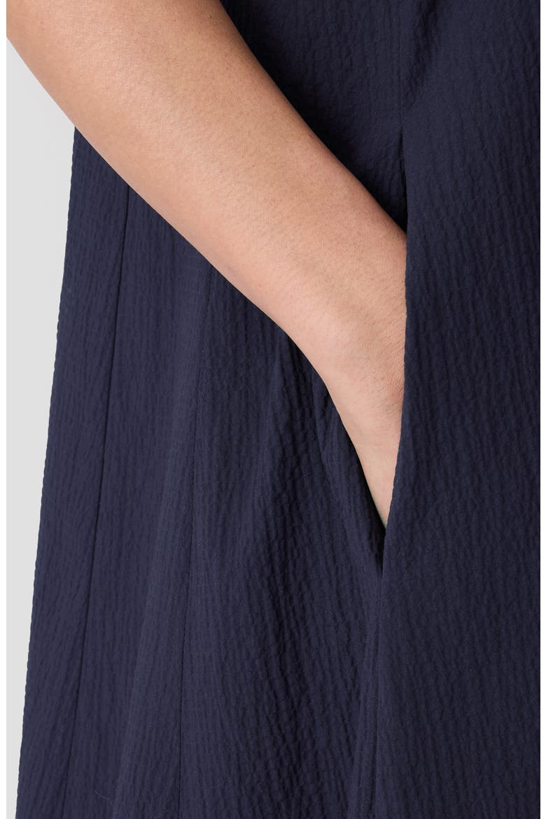 Sleeveless Stretch Organic Cotton Midi Lantern Dress, Alternate, color, INK