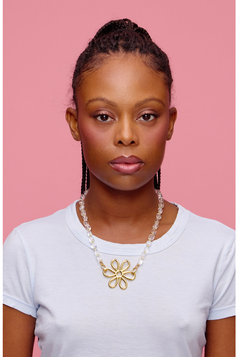 Lilly Necklace, Alternate, color, Clear Quartz