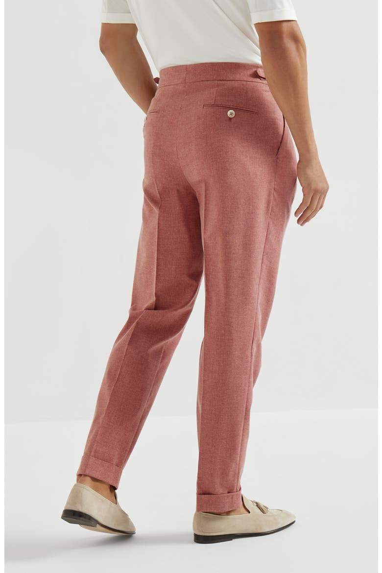 Trousers with double pleats and tabs, Alternate, color, Salmon