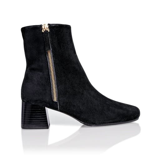 Joan Oloff Shoes Arina Dress Ankle Bootie With A Block Heel In Black