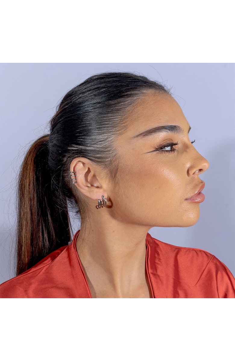 Lucy Quartermaine Waterfall four Hoop Studs, Alternate, color, Sterling Silver