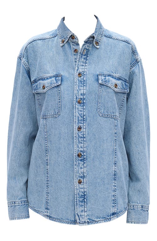 Bayeas Oversize Denim Button-up Shirt In Blue