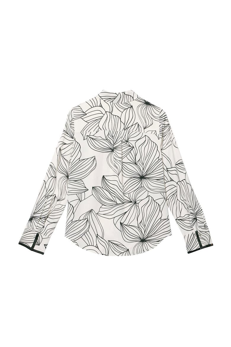 Floral Print Satin Shirt, Alternate, color, Cream