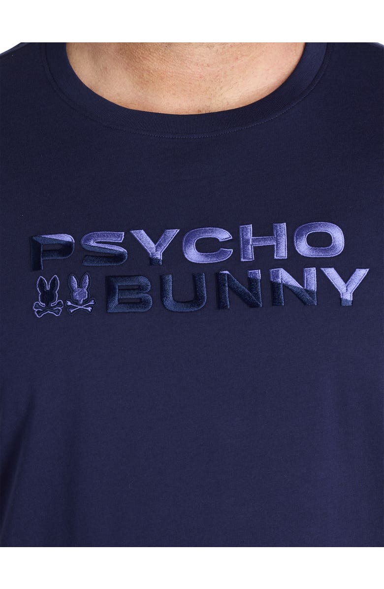 Psycho Bunny Big & Tall Berni Wordmark Graphic Tee, Alternate, color, Evening Blue