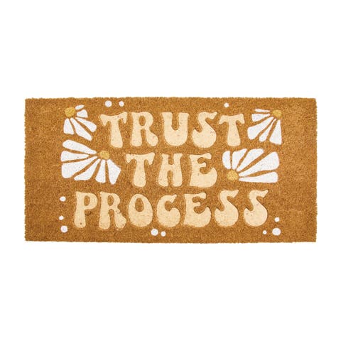 Trust the Process Coir Large Rectangular Doormat, Natural