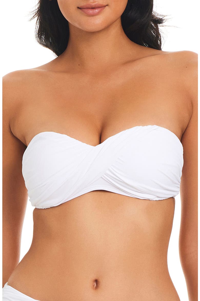 Kore Twist Convertible Bandeau Bikini Top, Alternate, color, WHITE