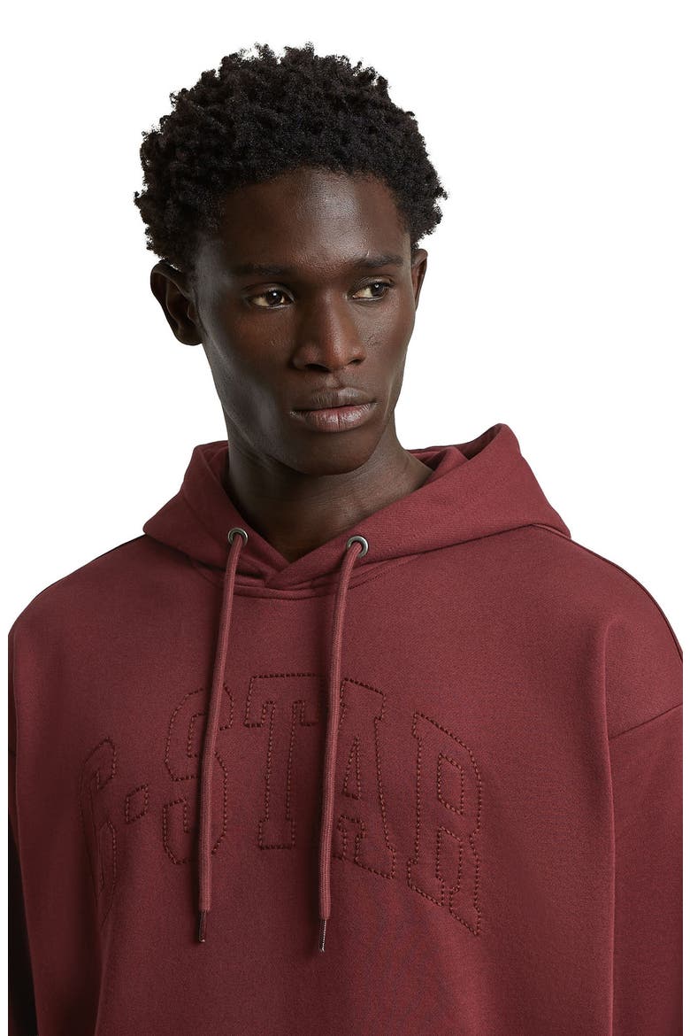 Embroidered Heavyweight Fleece Hoodie, Alternate, color, PORT RED