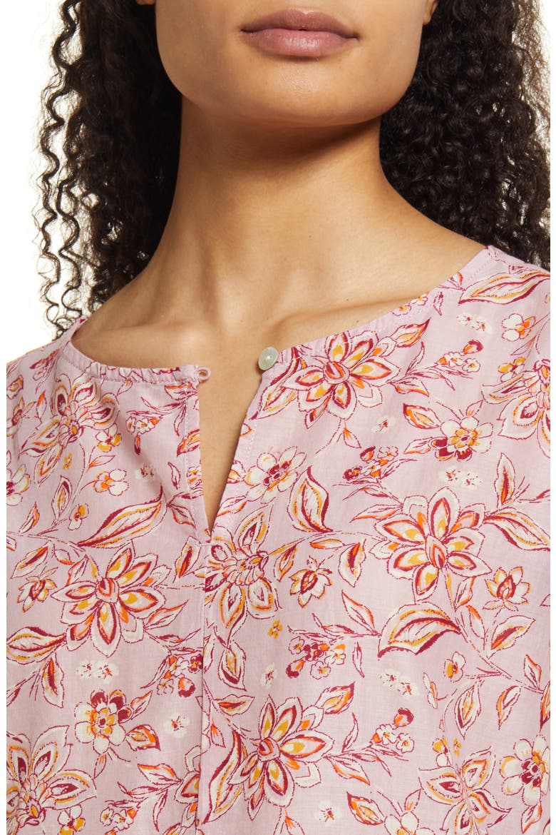 Jessa Border Print Cotton Top, Alternate, color, DUSTY LILIES