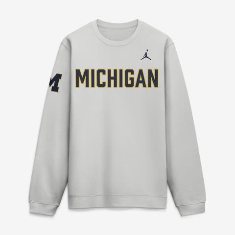 Men's Jordan Brand Gray Michigan Wolverines 2026 Sideline Club Sweatshirt