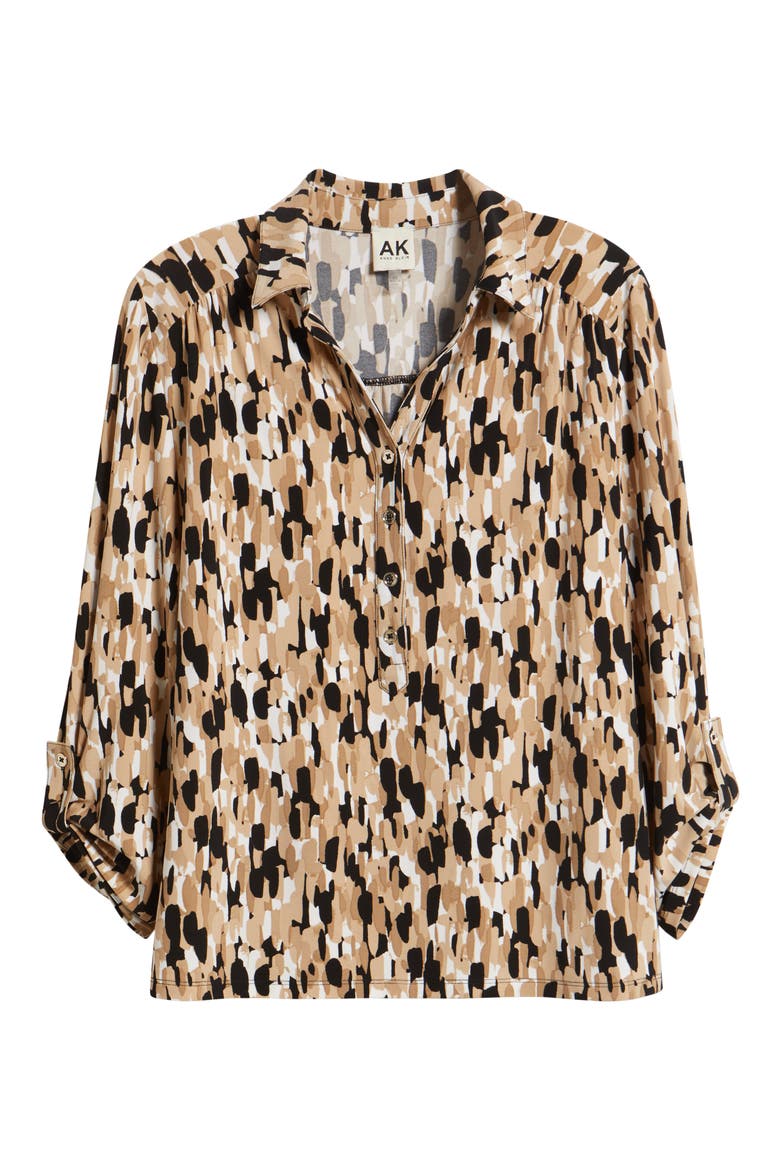Print Shirt, Alternate, color, ANNE BLACK/ LATTE MULTI