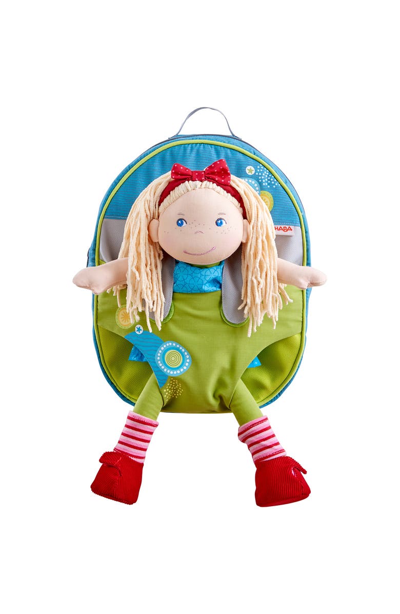 HABA Doll Backpack Summer Meadow for 12" soft dolls with Extra Storage Space for Toys or Accessories, Alternate, color,