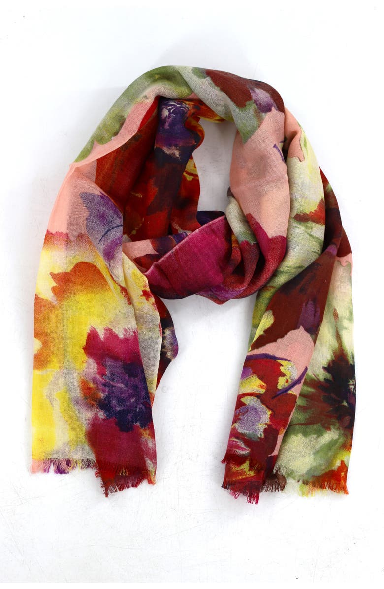 La Fiorentina Watercolor Print Scarf, Alternate, color,
