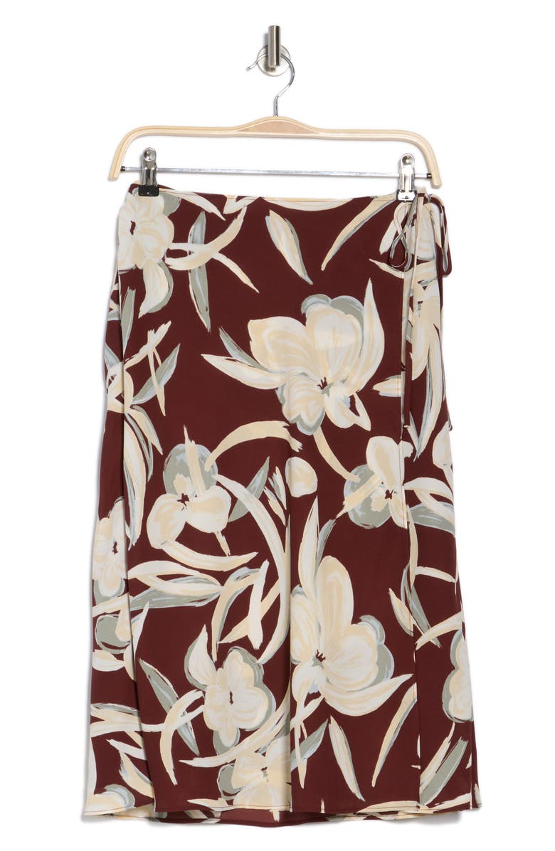 NORDSTROM RACK Faux Wrap Bias Skirt, Alternate, color, Brown- Neutral Tropez Abstract