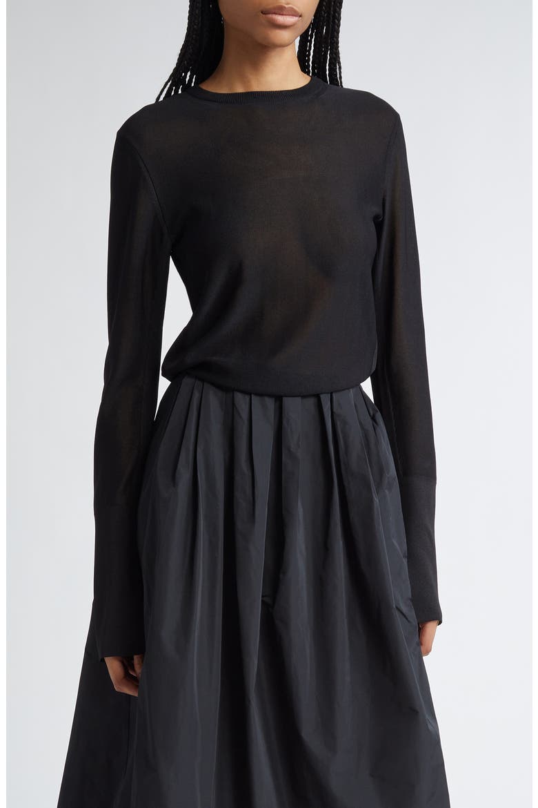 Crewneck Sweater, Main, color, BLACK