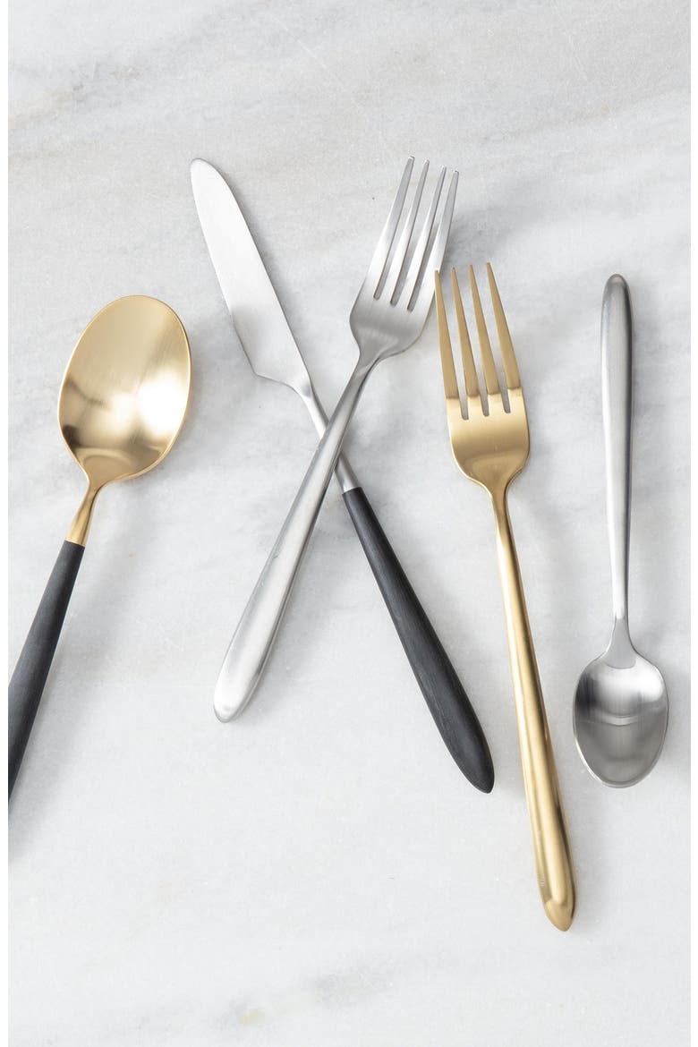 Velo 20-Piece Flatware Set, Alternate, color, BLACK
