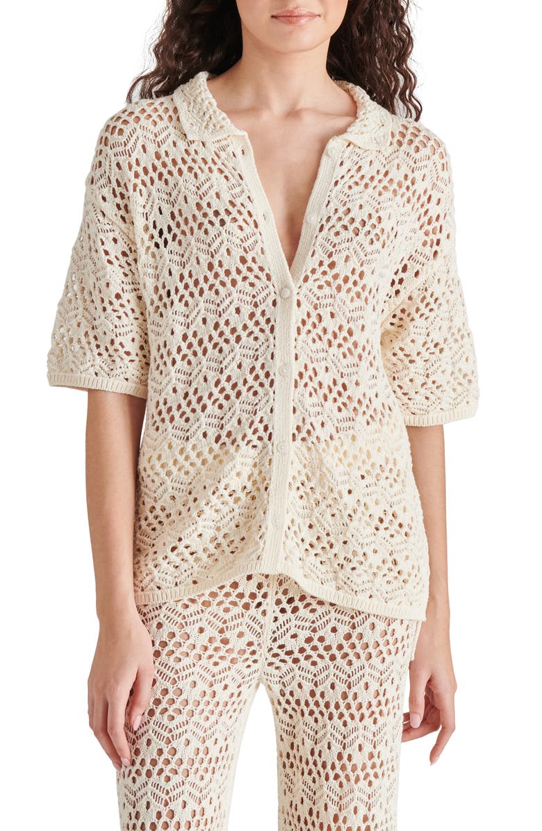 Steve Madden Avana Crochet Cardigan, Main, color,